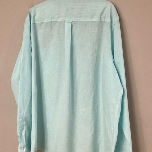 Chaps Easy Care Button Down Light Blue Checkered Shirt in Size XXL. Preloved. - Picture 2 of 7